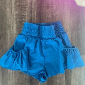 Blue Ruffled Shorts